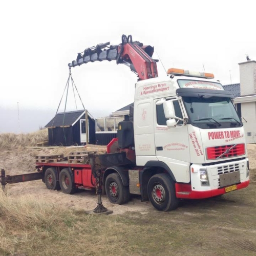 Særtransport af hytte i Nordjylland